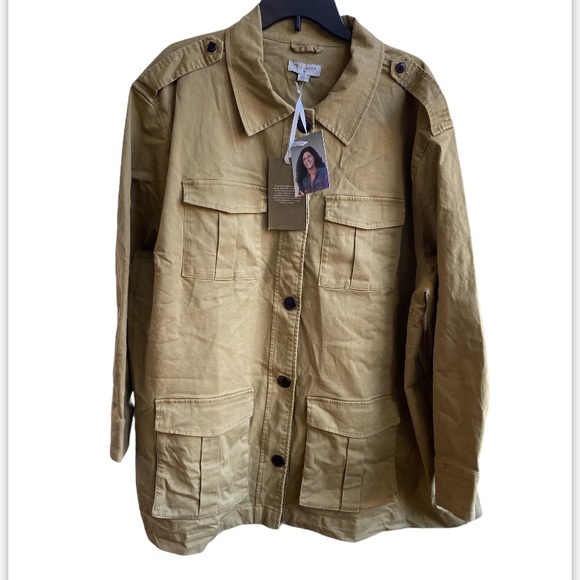 Nili Lotan x Target Button-Front Jacket Khaki plus size 3X khaki brand new - Picture 6 of 7